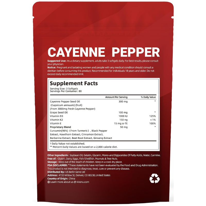 Cayenne Pepper Softgels Supplement